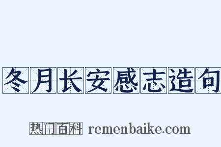冬月长安感志造句是什么意思的图片